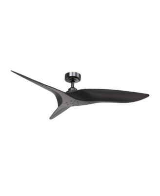 Modern 3-Blade 52" Indoor Outdoor Ceiling Fan with Remote, No Light