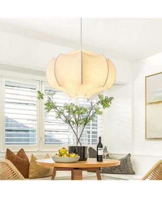 24" Farmhouse Silk Fabric 3-Light Chandelier Pendant Light for Dining Room