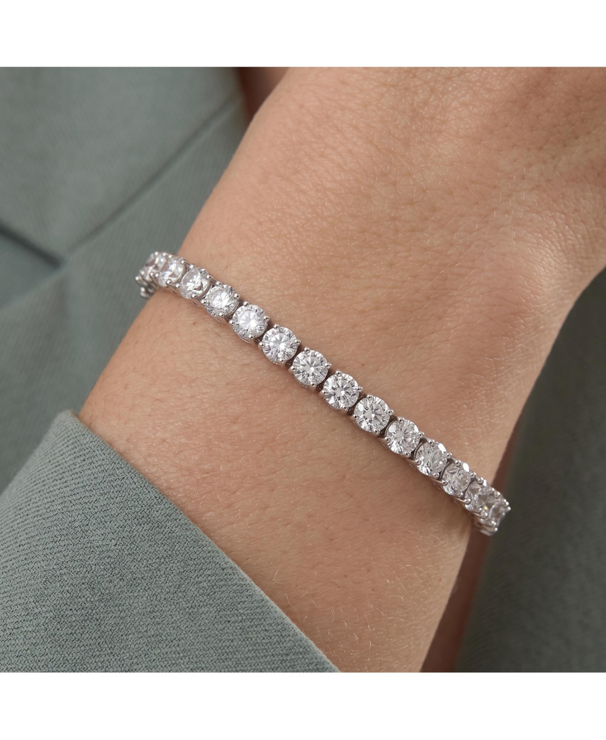 Classic White Gold Plated Cubic Zirconia 5MM Tennis Bracelet