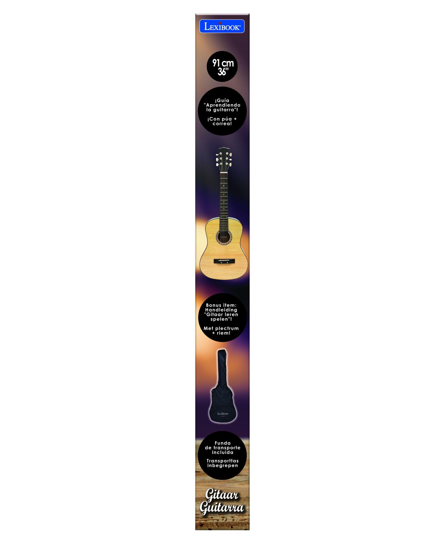 Детские игрушки Lexibook Wooden Acoustic Guitar Learn to Play 6 Nylon Strings, Ages 6+ — фото 9