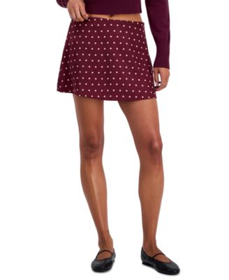 Juniors' Polka Dot Micro Mini Skort