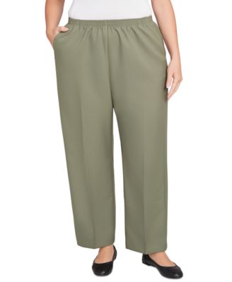 Plus Size Colored Pull-On Pants
