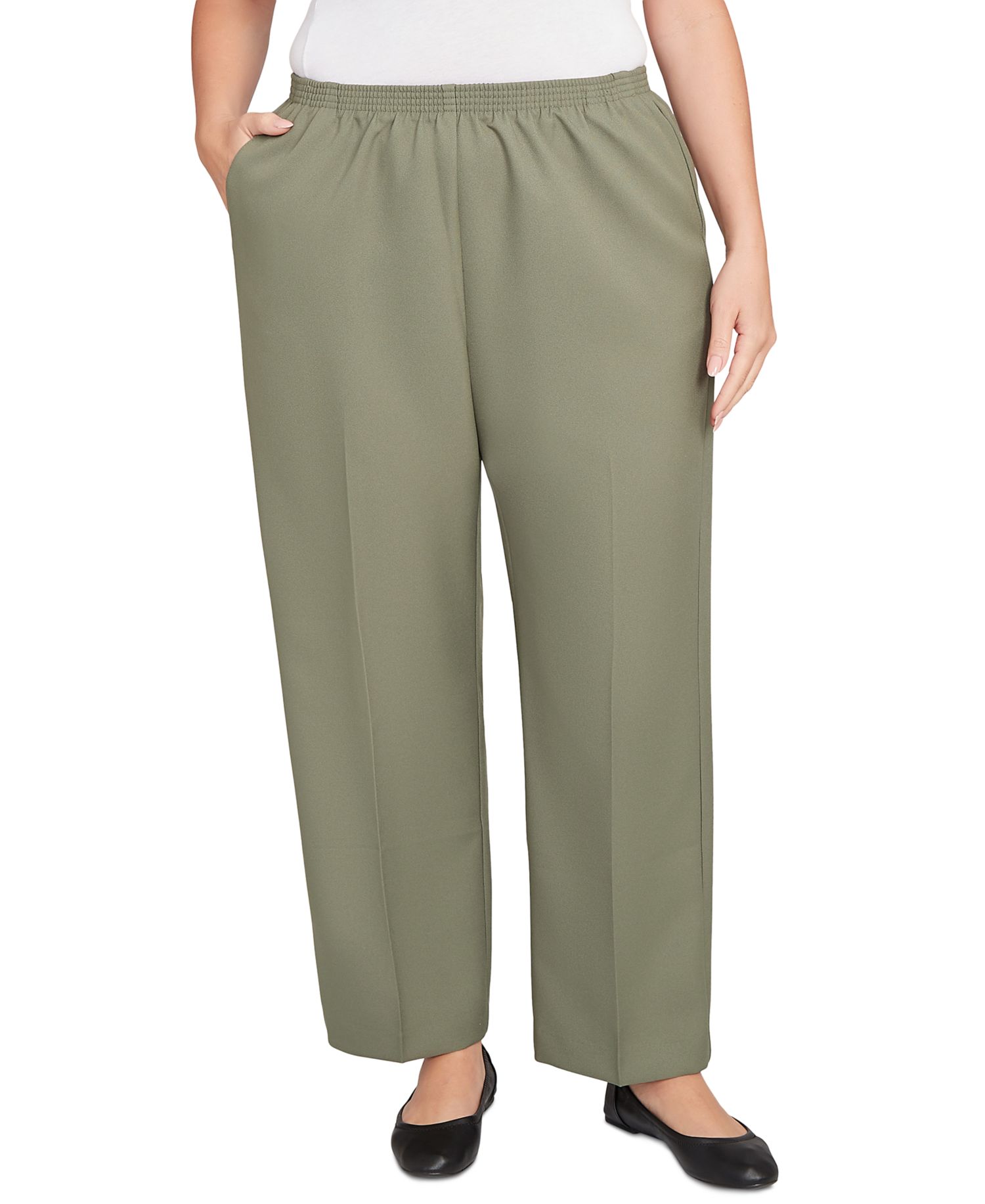 Plus Size Colored Pull-On Pants