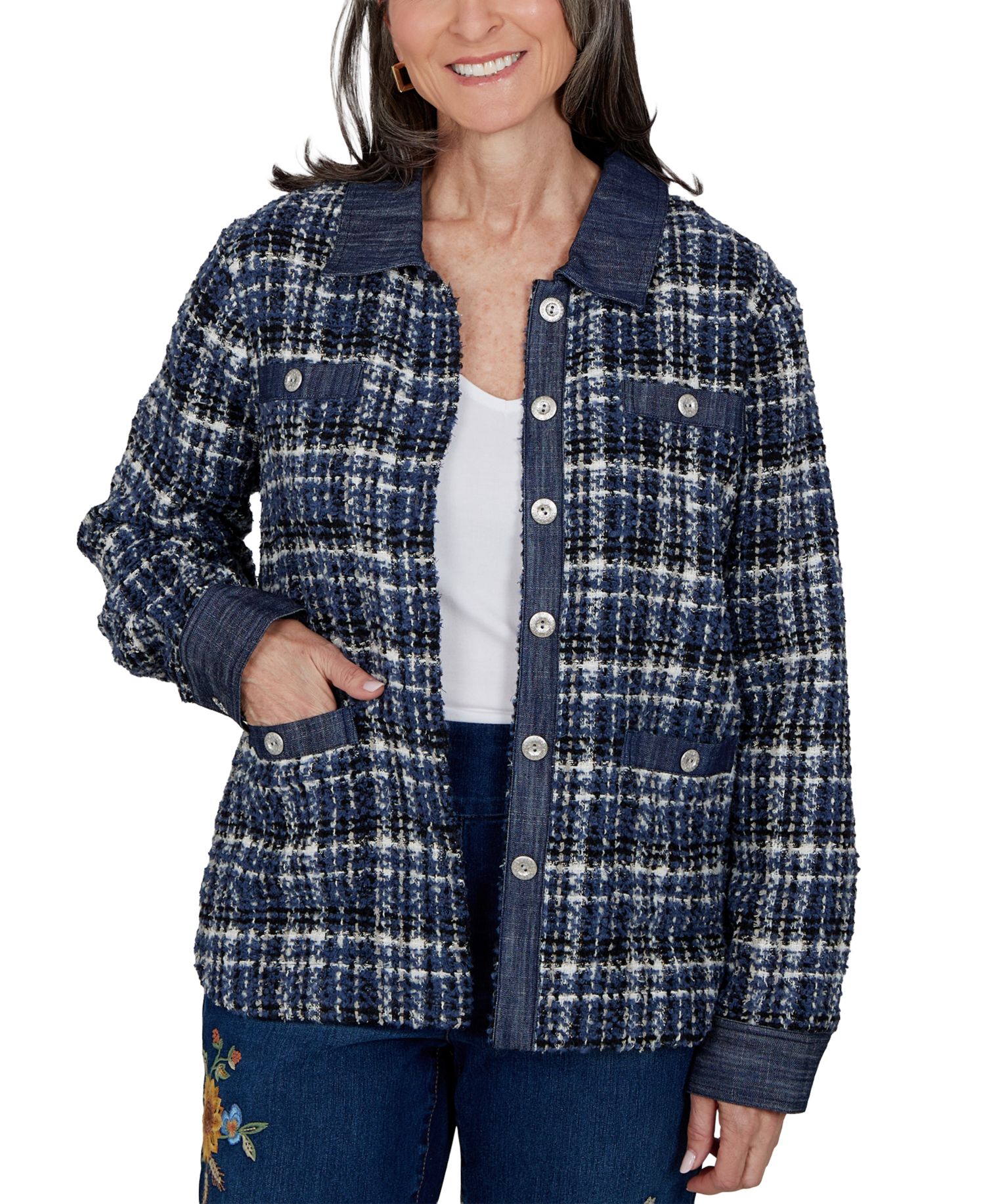Women's Plaid Shirt Jacket