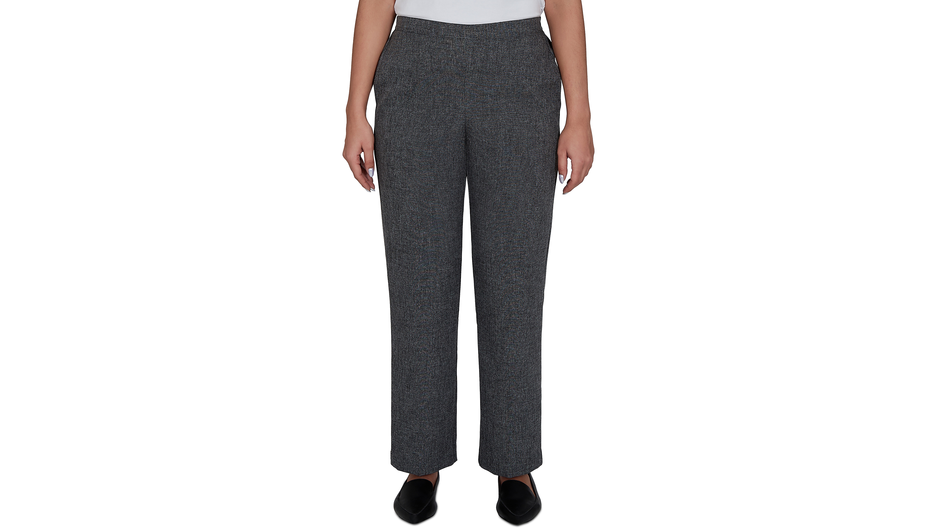 Alfred Dunner Women's Pull-On Elastic Waist Straight Pants