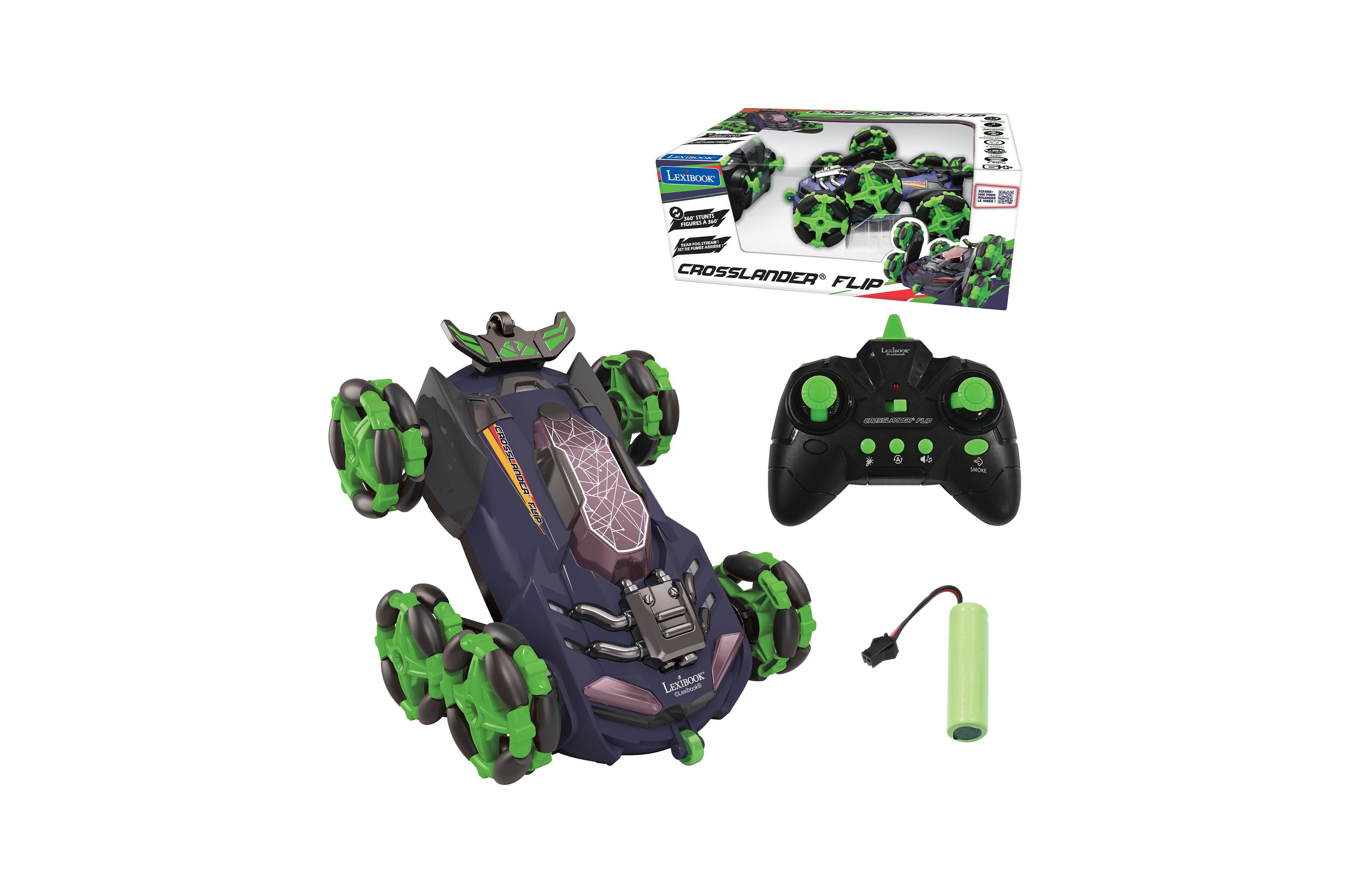 Lexibook Crosslander Flip Rechargeable 360-Degree Rotation Remote Control Car with Sound and Light Effects