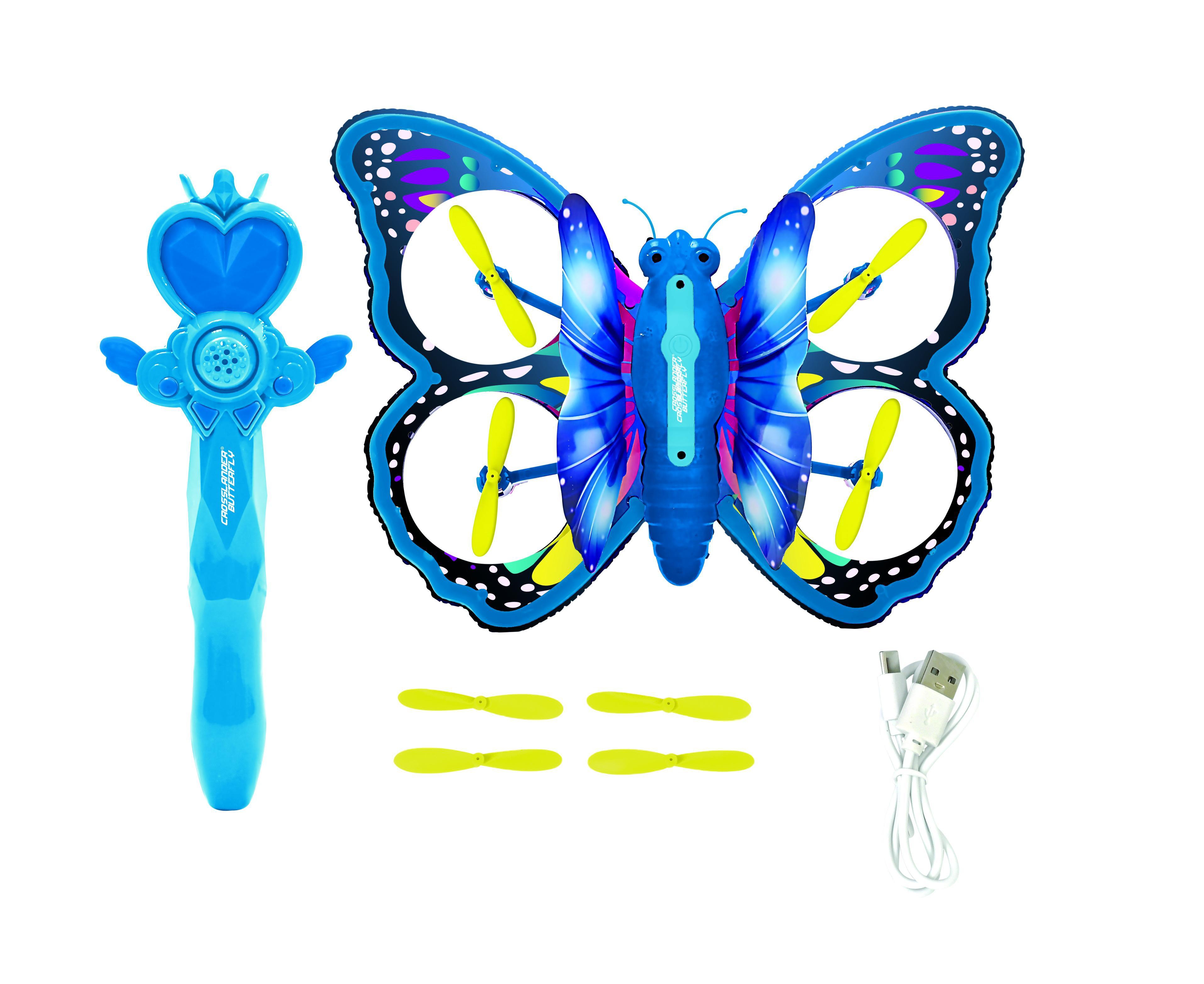 Lexibook Crosslander Butterfly Light-Up Wings Headless Mode Remote-Controlled Flying Butterfly