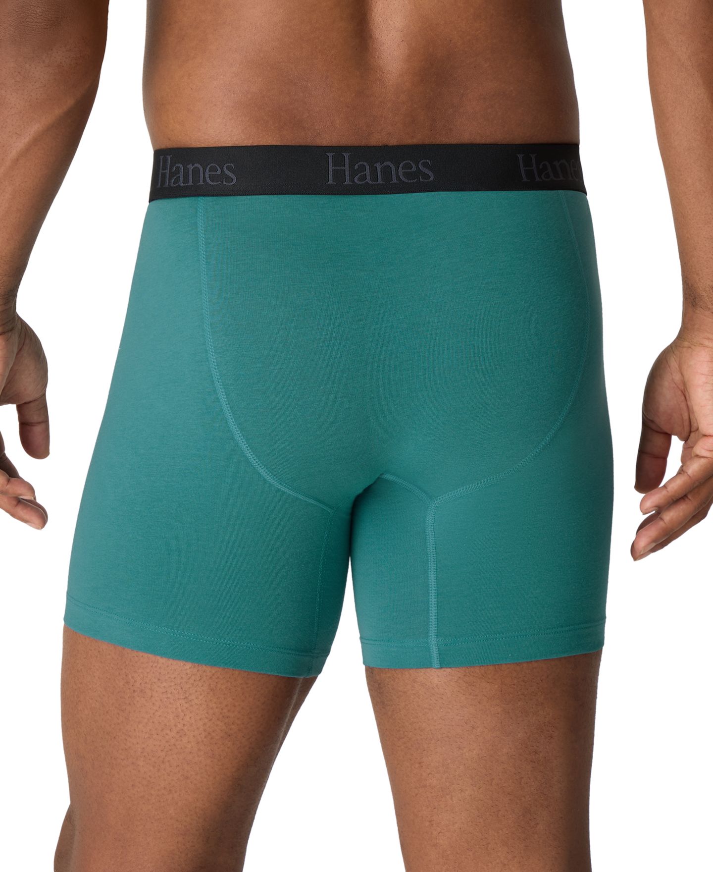 Мужские эластичные трусы-боксеры Hanes Ultimate из хлопковой смеси, набор из 3 шт, цвет: Серый / Синий — фото 4