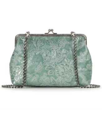 Rose Garden Small Borriana Kiss-Lock Leather Crossbody Handbag