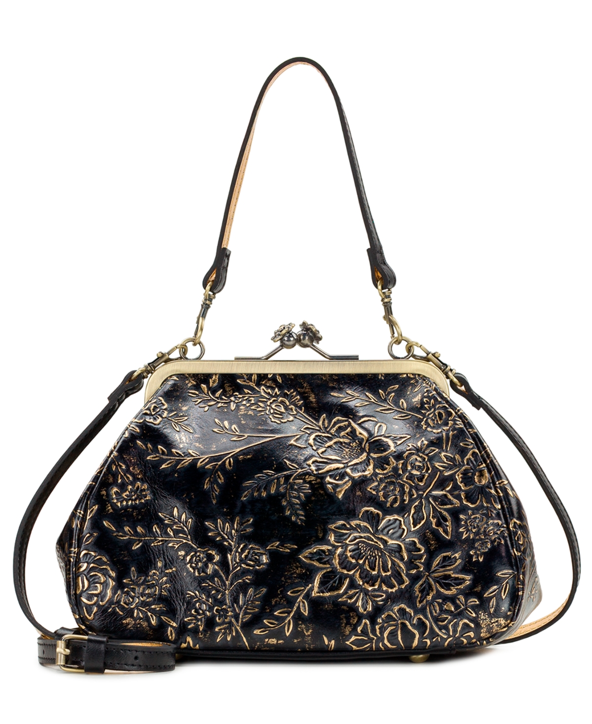 Patricia Nash Tabby Leather Kiss-Lock Small Crossbody Handbag