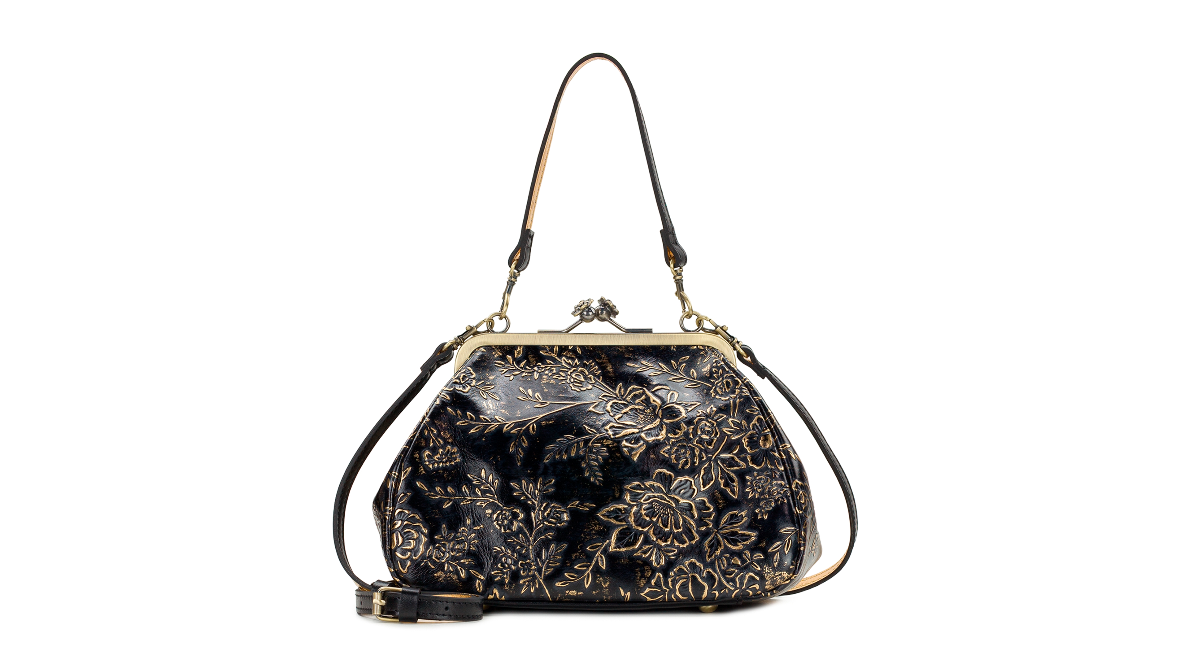 Patricia Nash Tabby Leather Kiss-Lock Small Crossbody Handbag