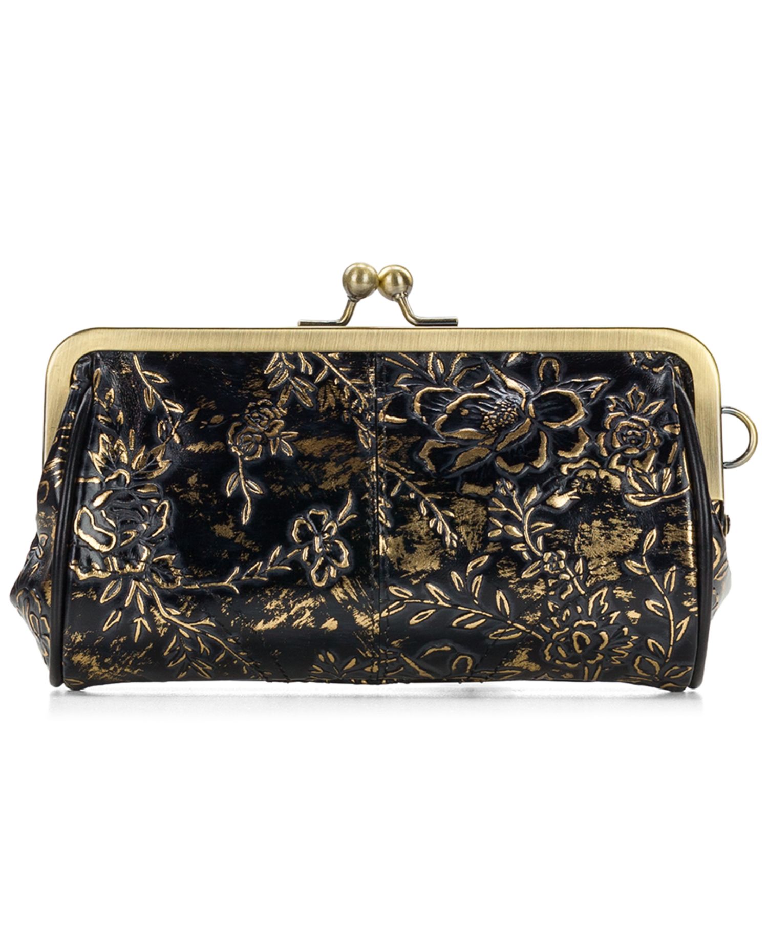 Rose Garden Renna Leather Kiss-Lock Wristlet
