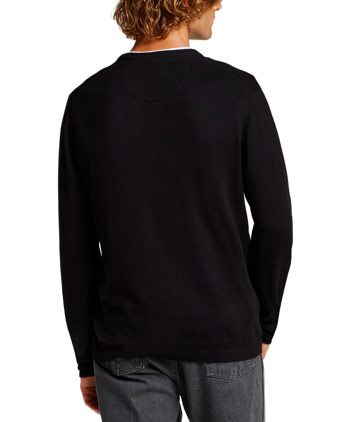 Мужской свитер Weatherproof Vintage Cashmere Holiday V-Neck, цвет: Чёрный — фото 4