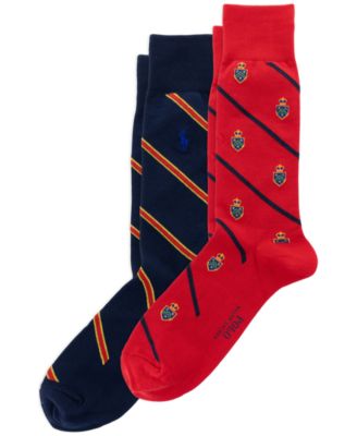 Men's Club Stripe Crew Cotton-Blend Socks, 2-Pack