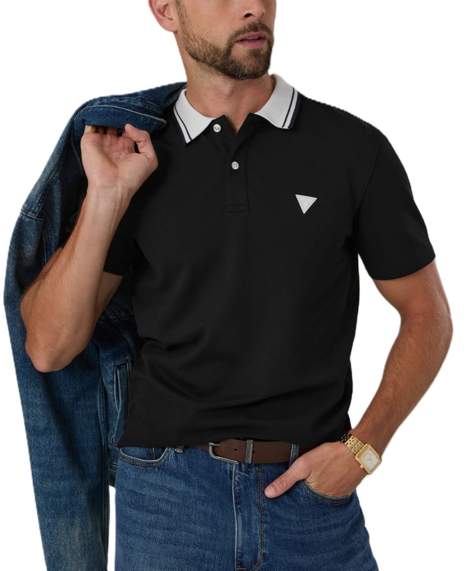 Men's Stretch Pique Slim-Fit Polo Shirt