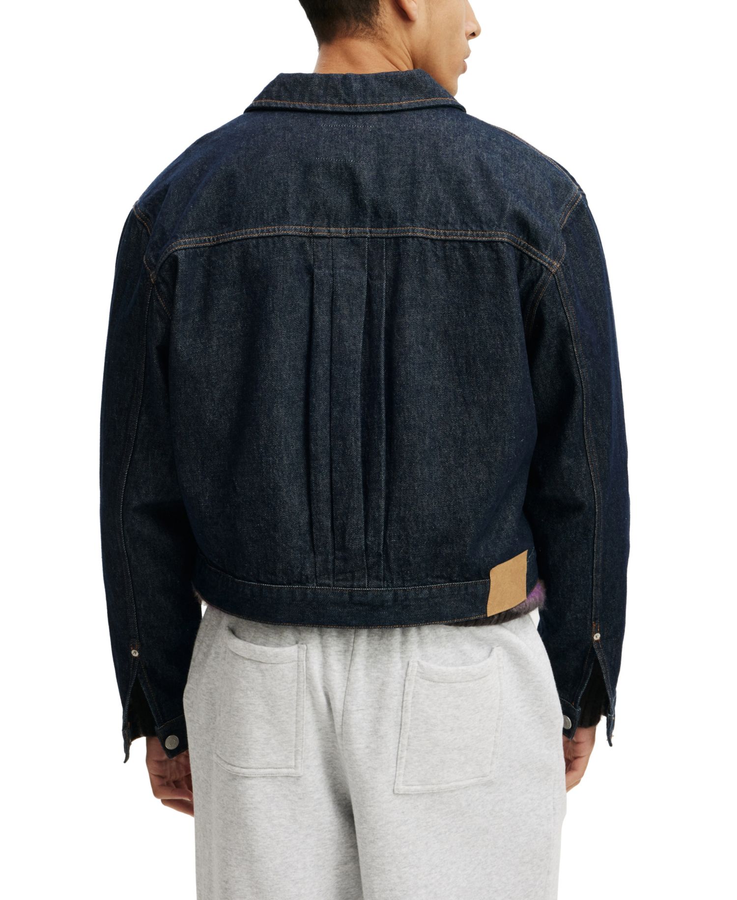 Men's Type 2 Modern-Fit Cropped Denim Jacket