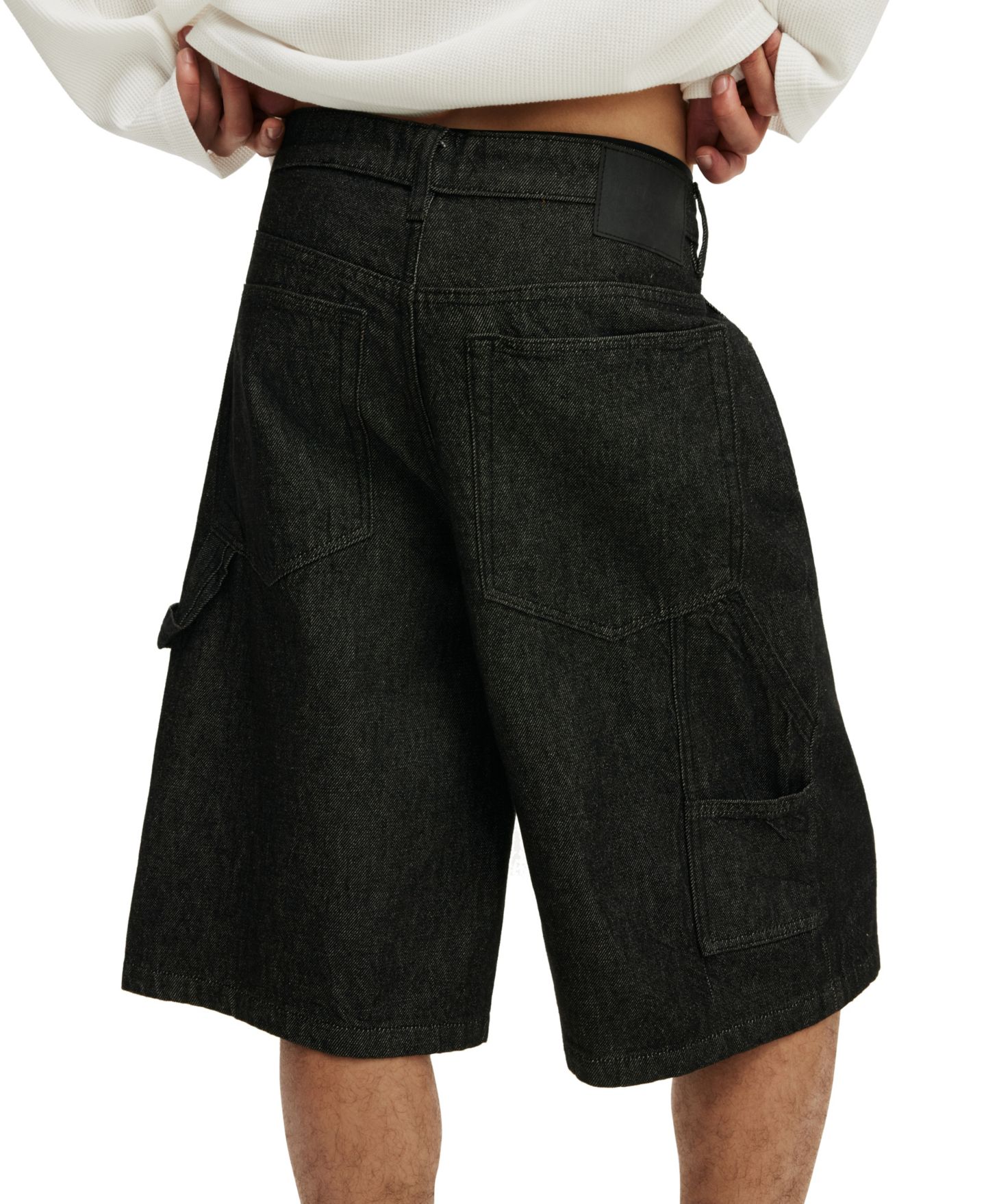 Мужские шорты Cotton On Super Baggy Denim Shorts, 13" Inseam, цвет: Чёрный — фото 6