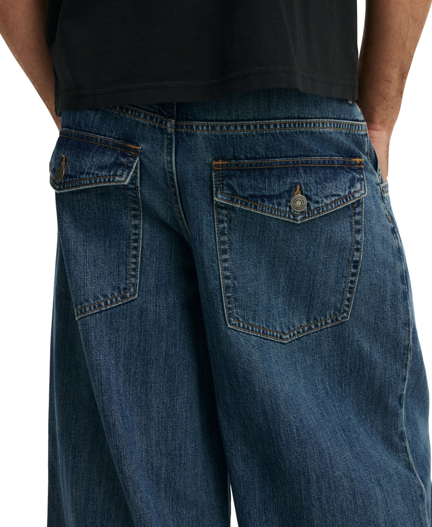Мужские джинсы COTTON ON Y2K Wide-Leg Baggy, цвет: Угольный синий — фото 4