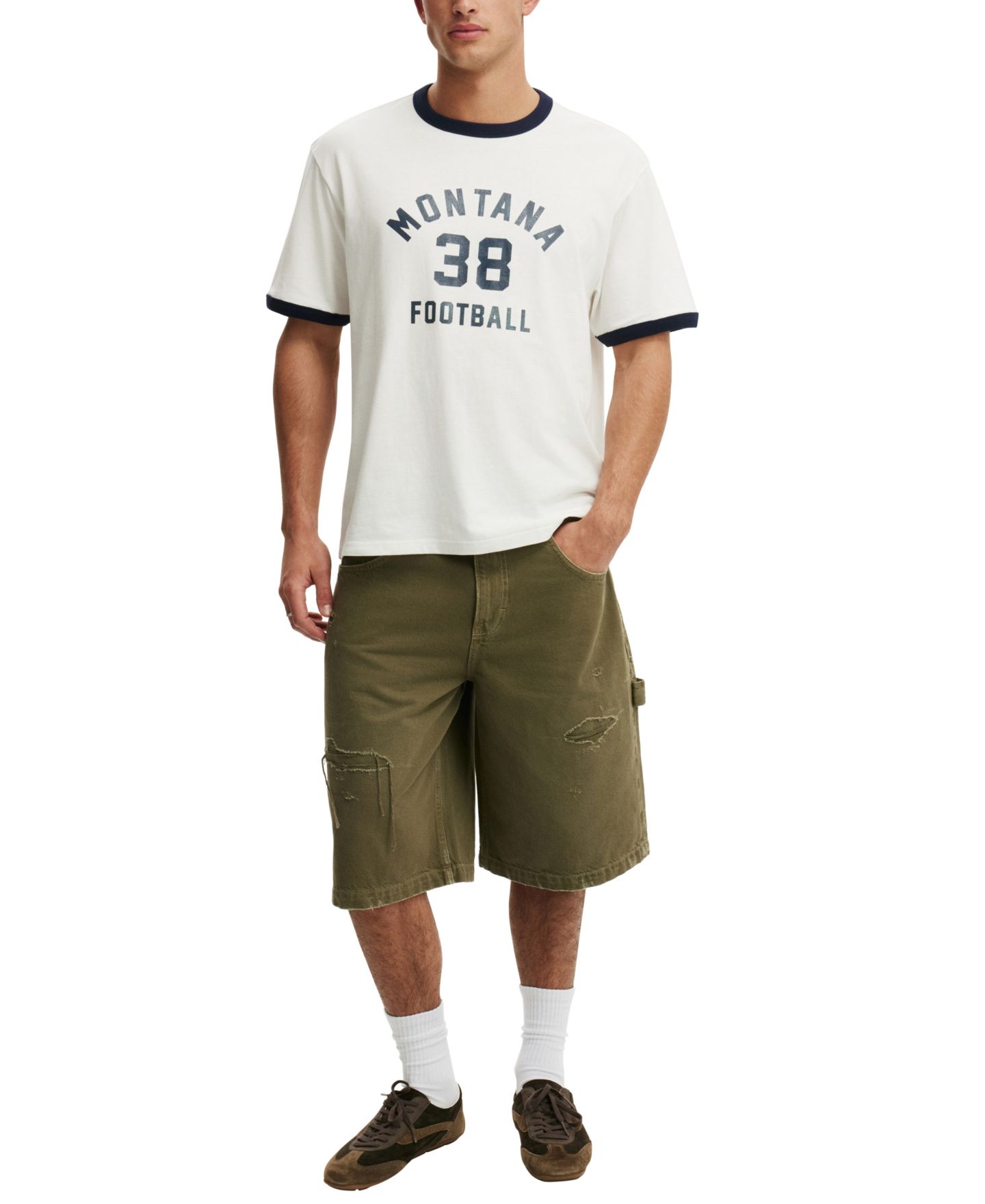 Мужские шорты Cotton On Y2K Super Baggy Jort Shorts, 13" Inseam, цвет: Зелёный — фото 2