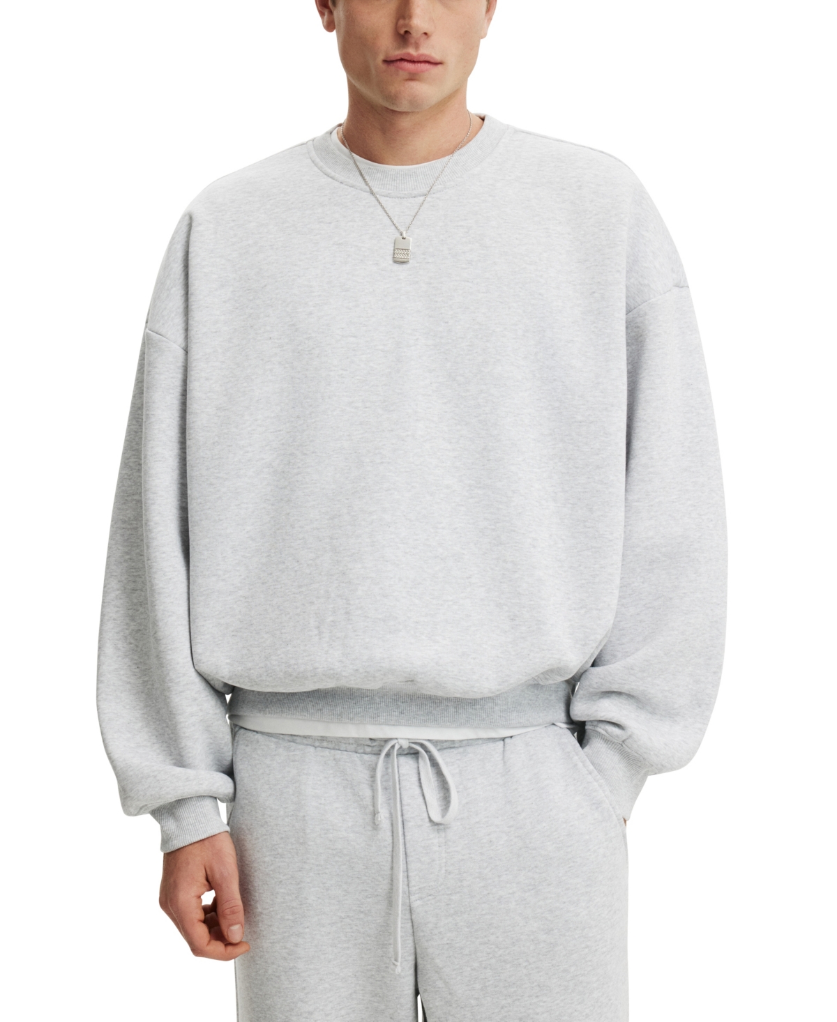 Cotton On Men's Oversized Cotton-Blend Crew Sweater