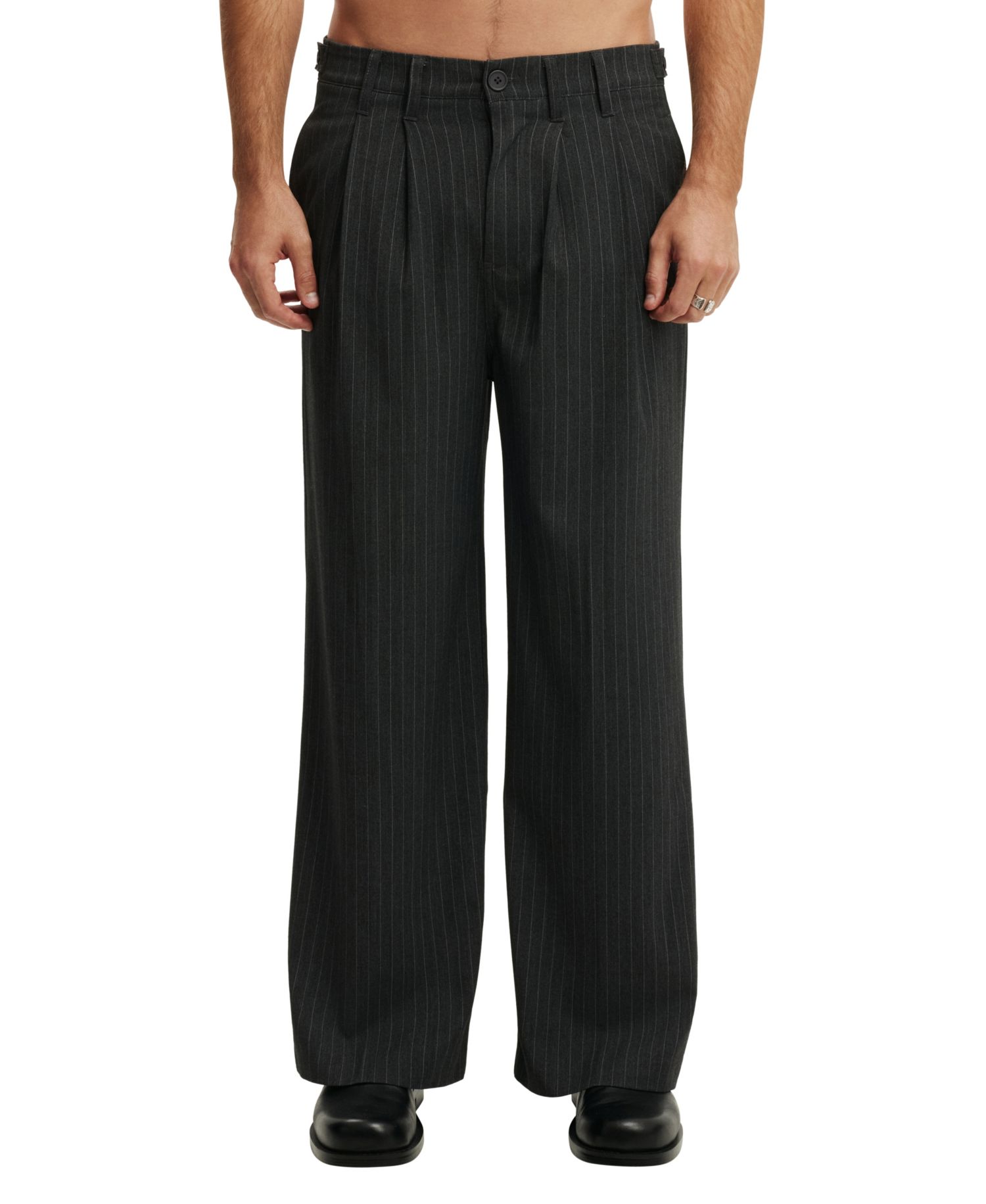 Men's Super Baggy Pleated Wide-Leg Pants
