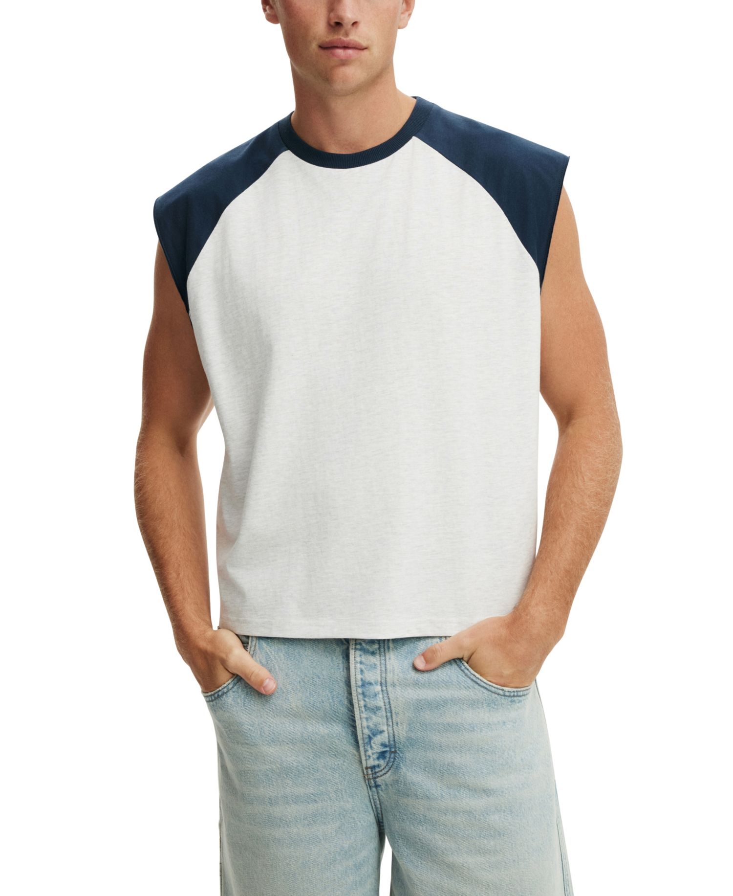 Men's Cropped Fit Muscle Sleeveless Tank