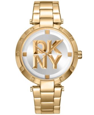 Women's Quartz Logo Water-Resistant Gold-Tone Stainless Steel Bracelet Watch, 38mm