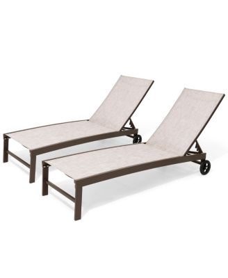 Outdoor Adjustable Chaise Lounge Chairs With Wheels