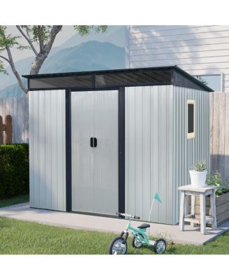 8 ft x 6 ft Outdoor Metal Storage Shed with Window