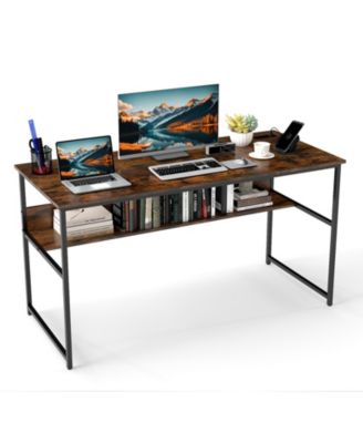 55 x 24 Inch Computer Desk with Power Outlets and USB Ports