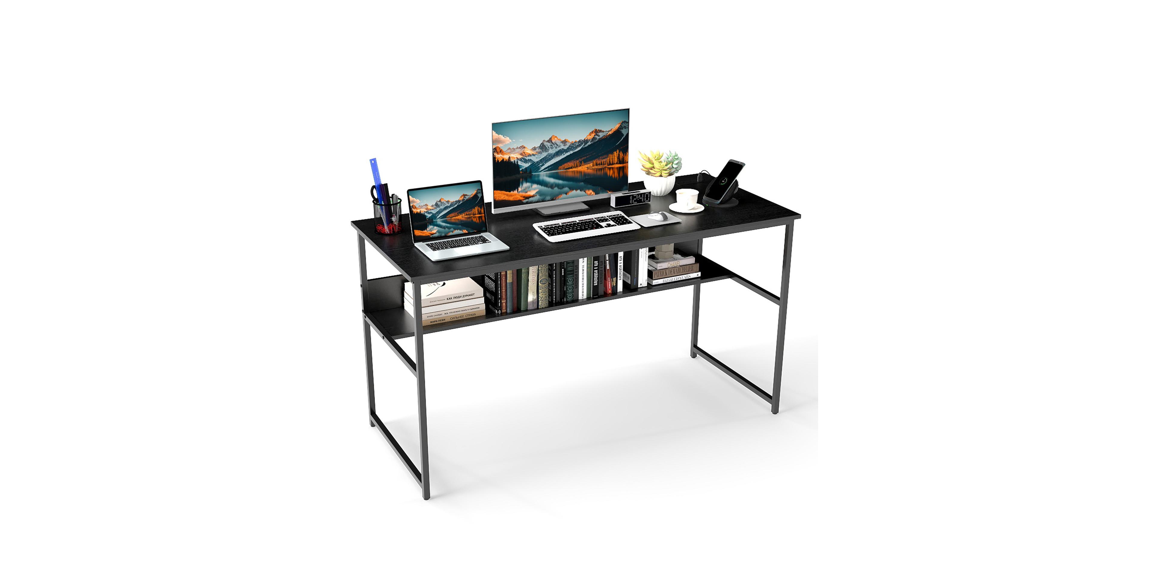 Mecale 55 x 24 Inch Computer Desk with Power Outlets and Usb Ports
