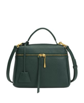 Women's Arden Pebbled Leather Top Handle Satchel Bag Minimalist Convertible Small Crossbody Purse