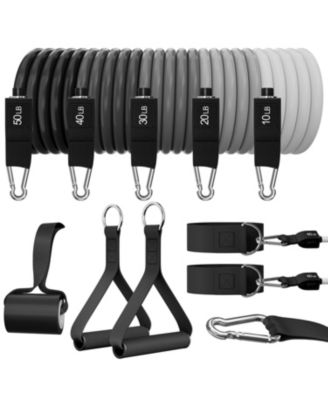 5 Level Resistance Bands Set With Handles Ankle Straps Door Anchor Carry Pouch