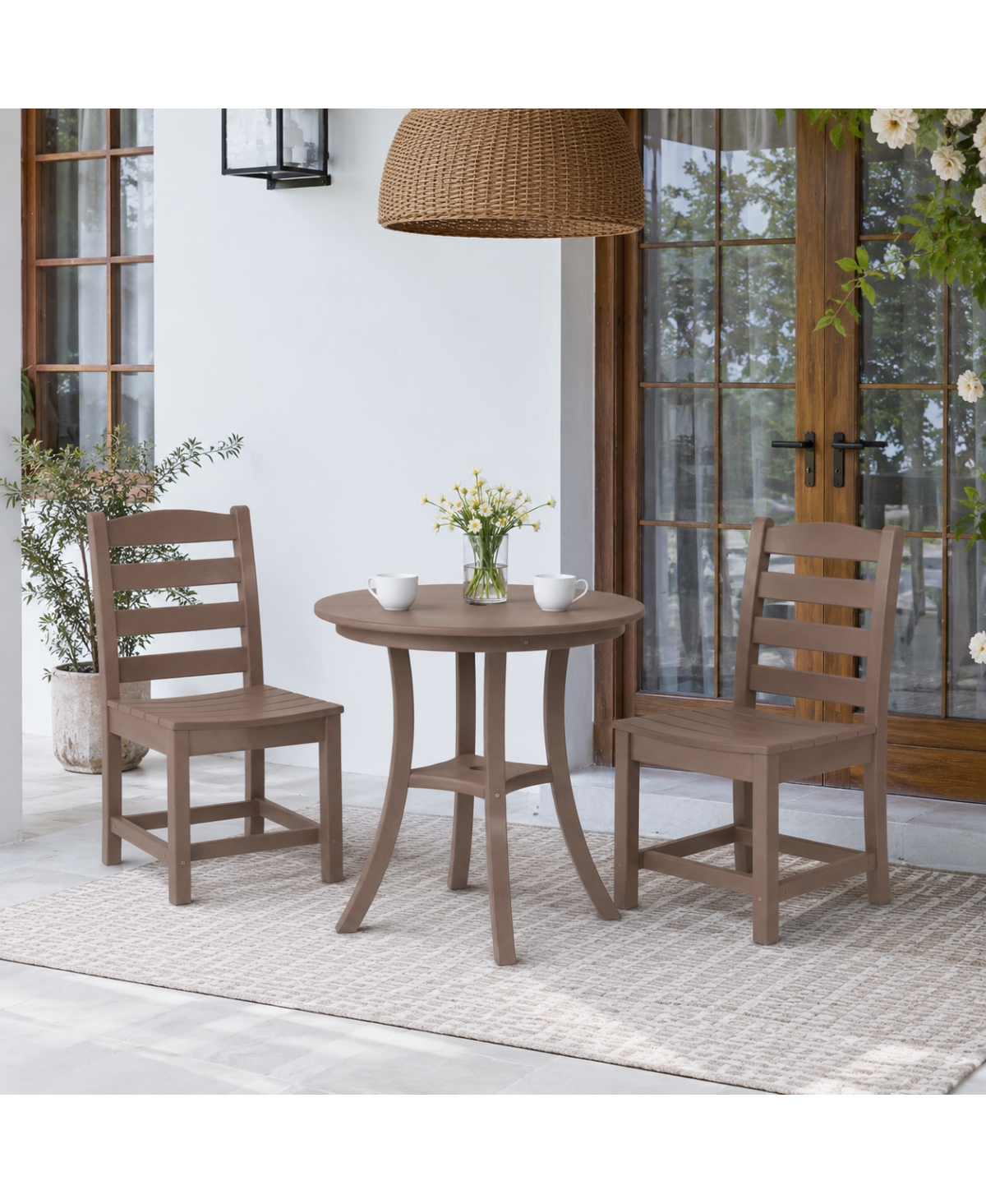 Streamdale Furniture Hdpe 3-Piece Outdoor Bistro Set and Table