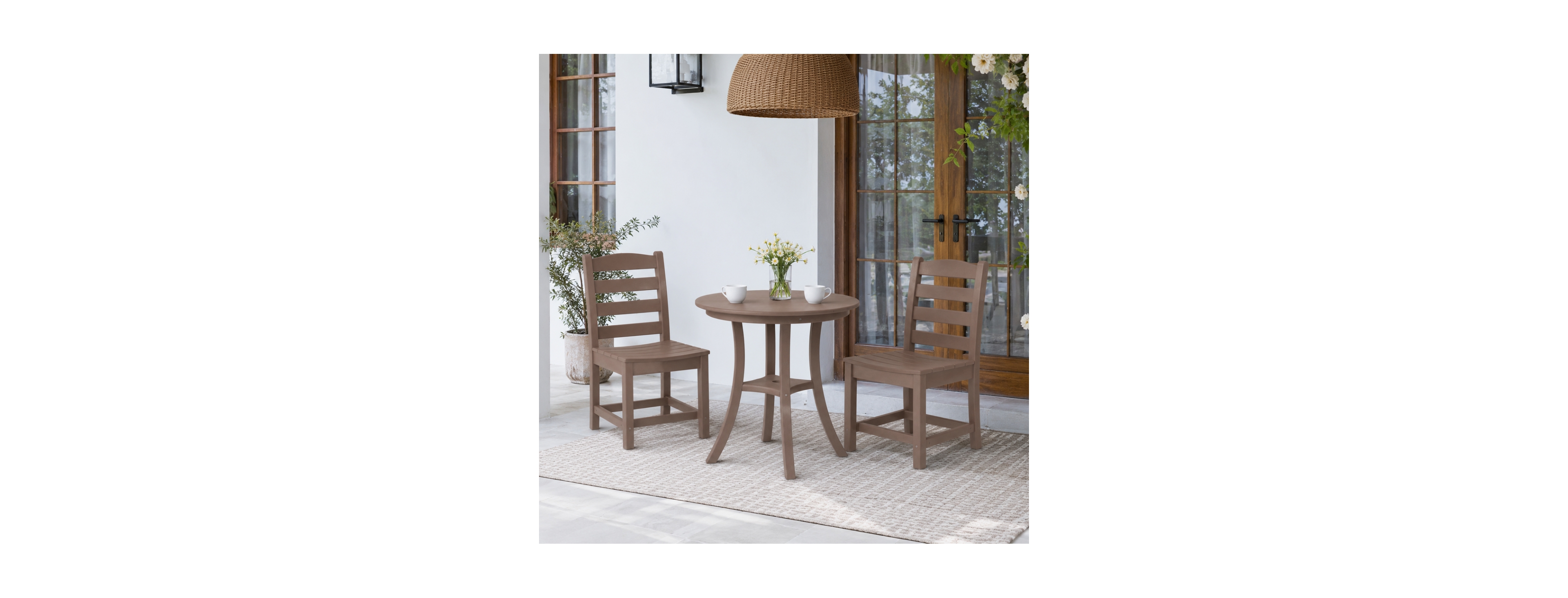 Streamdale Furniture Hdpe 3-Piece Outdoor Bistro Set and Table