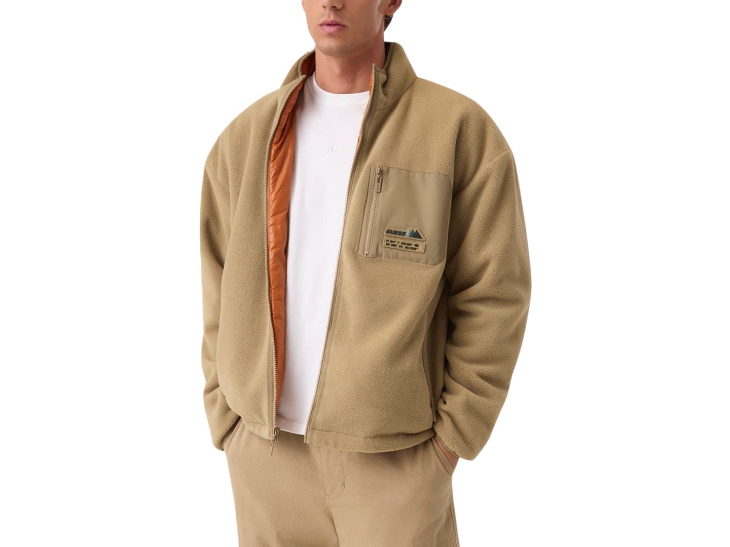 Мужская куртка GUESS Nirmal Reversible Fleece Athletic-Fit, цвет: Earthenware 1 — фото 1
