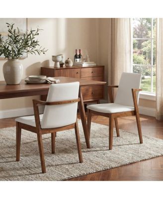 Mid-Century Modern PU Dining Chairs, Set of 2
