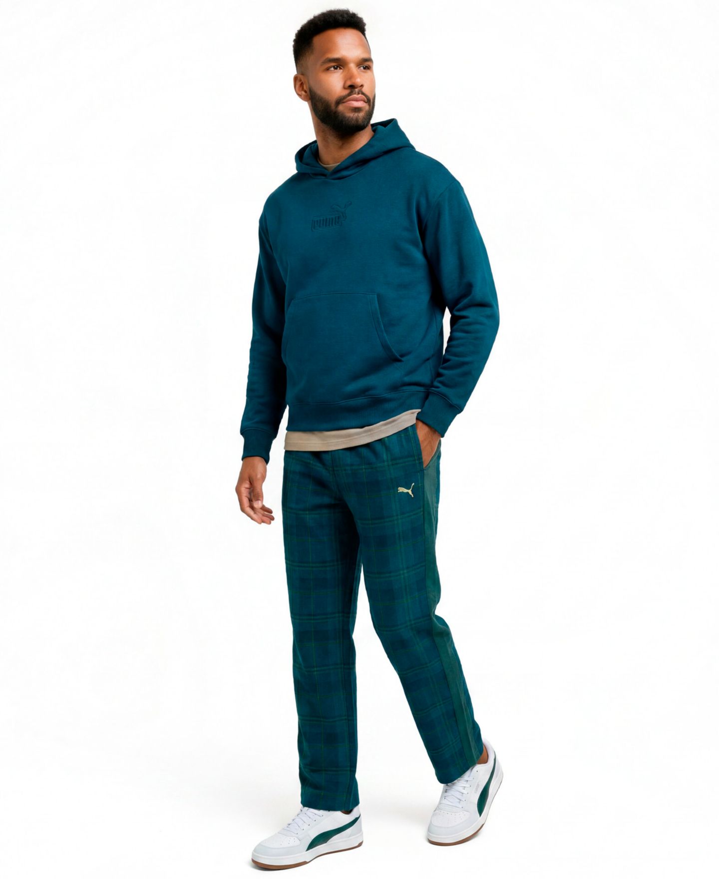 Мужское худи Puma Fleece Graphic, цвет: Тёмно-синий — фото 2
