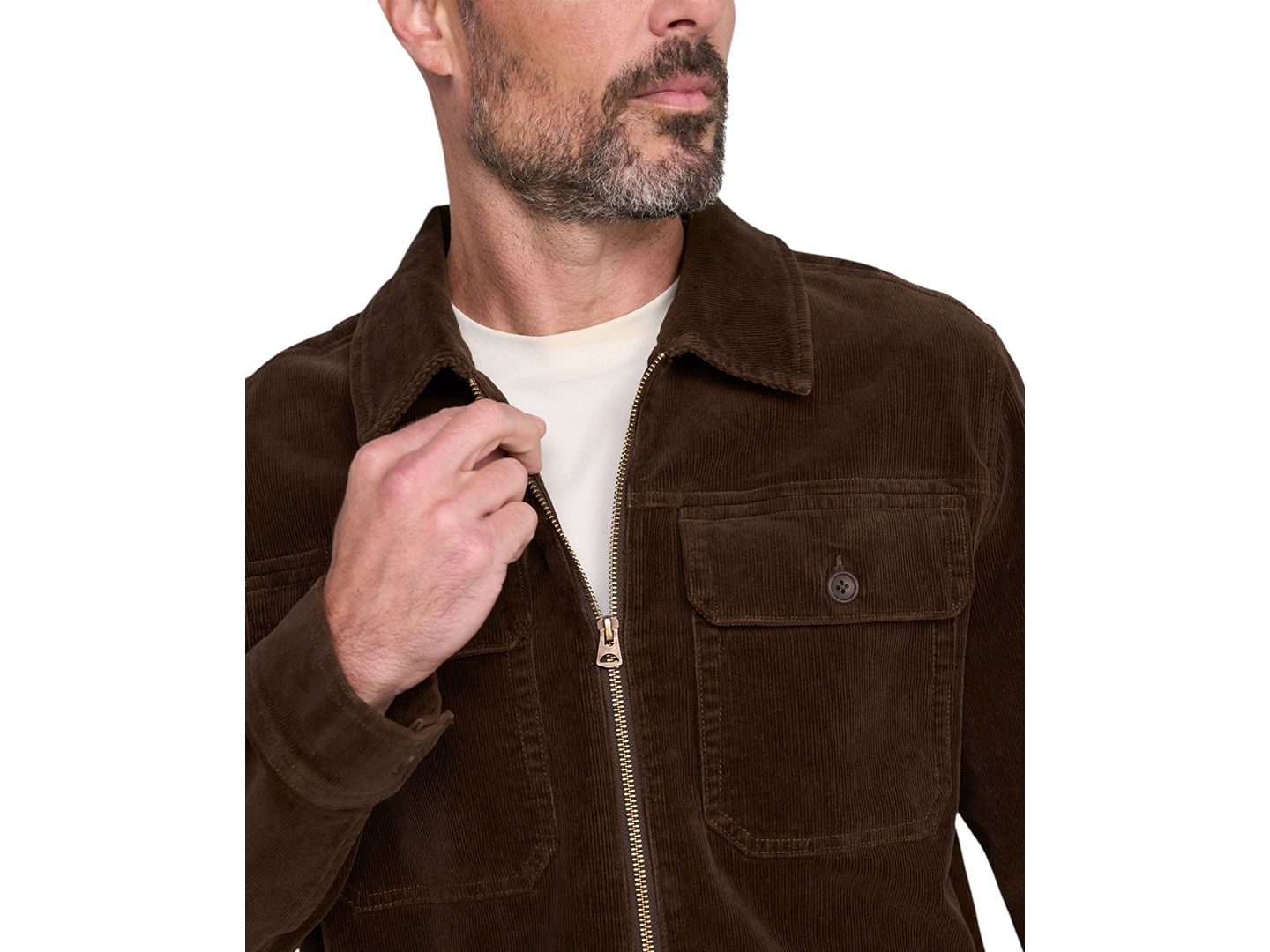 Мужская куртка Liverpool Los Angeles Corduroy 2-Way Zip, цвет: Коричневый — фото 5
