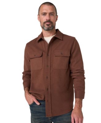 Men's Knit Stand-Collar Long-Sleeve Overshirt