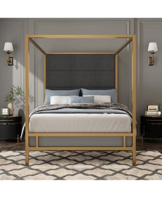 Modern 4-Poster King Canopy Bed