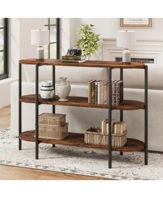 47.2" 3-Tier Industrial Metal Console Table, Sofa Table for Entryway, Living Room