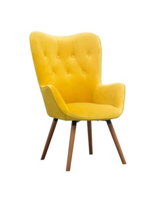 Doarnin Contemporary Silky Velvet Tufted Button Back Accent Chair.