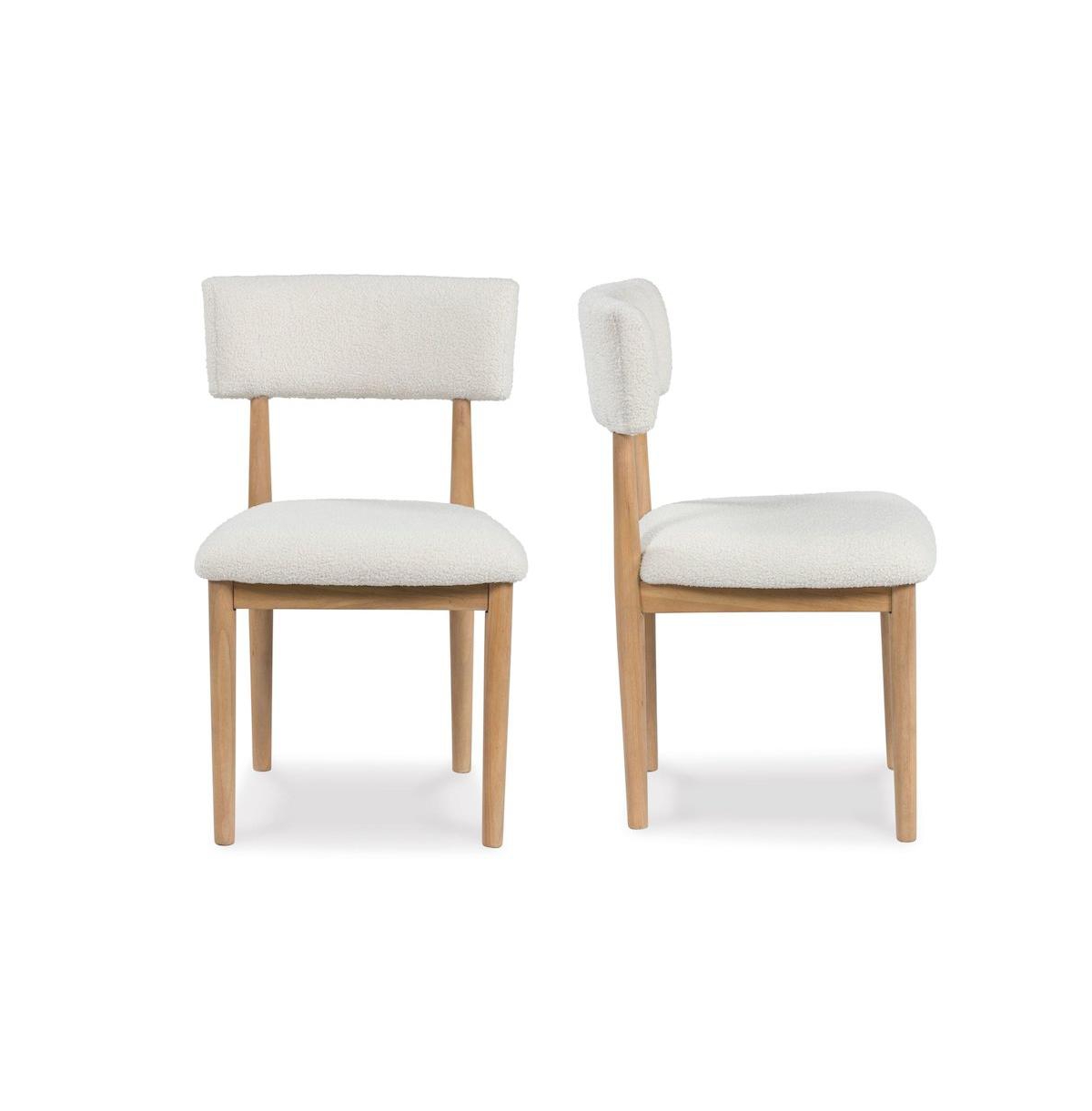 Roundhill Furniture Ellis Boucle Upholstered Dining Chairs, Set of 2 - Natural
