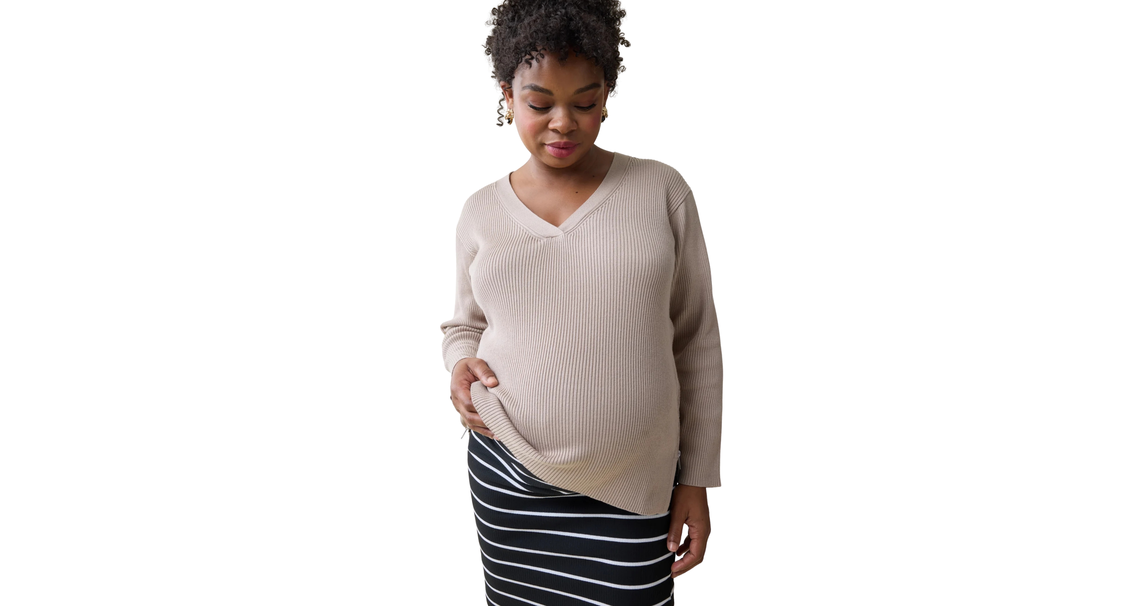 Ingrid + Isabel Maternity The EveryWear Nursing Ribbed-Knit Long-Sleeve Sweater