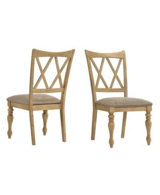 Verta Solid Wood Cross-back Dining Chairs, Set of 2