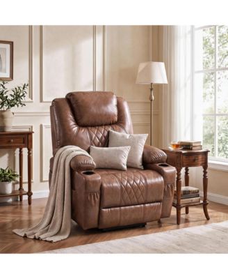 Power Lift Recliner Chair With Massage, Heating And Timer, PU Leather Upholstery, 165 Degree Recline,5 Vibration Modes, 3 Heating Zones