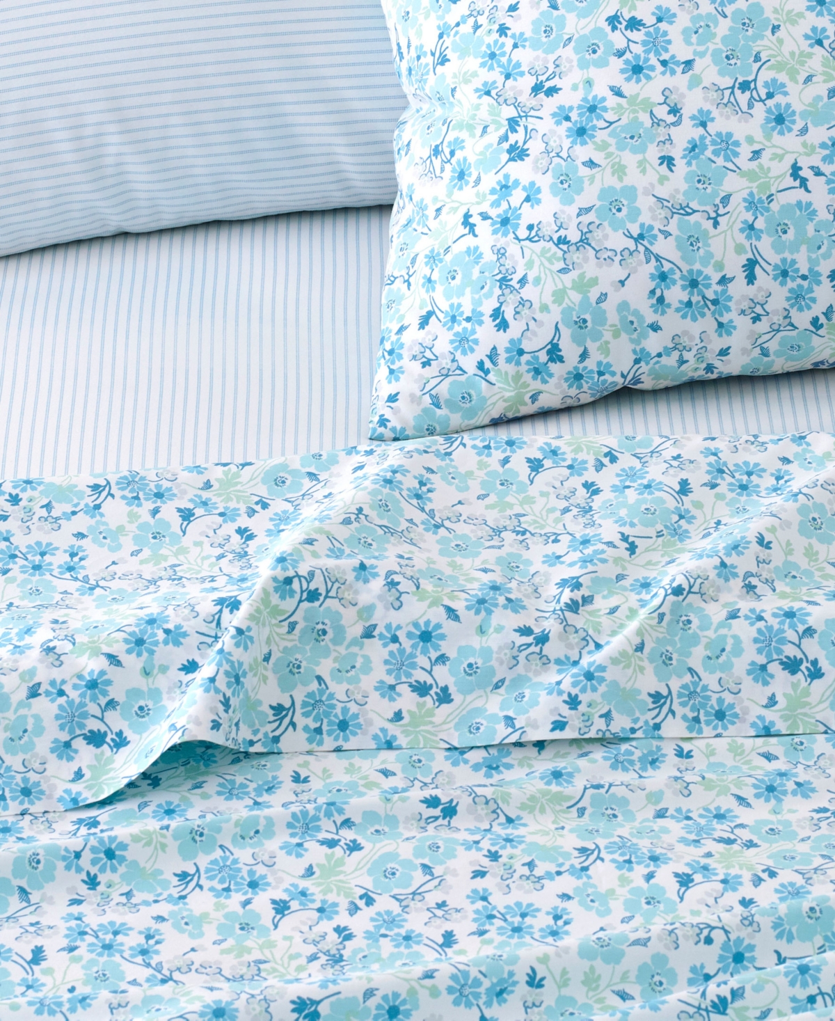 Laura Ashley Jaynie Ticking Stripe 6-Pc. Sheet Set