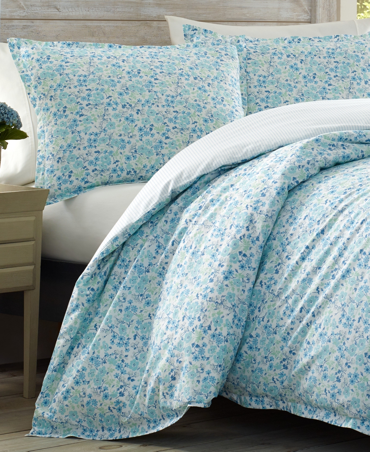 Laura Ashley Jaynie Stonewashed Cotton -Pc. Duvet Cover Set