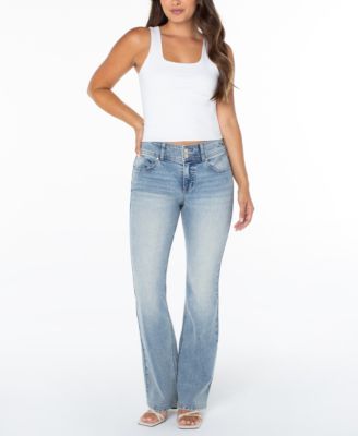 Juniors' Retro Mid-Rise Bootcut Stretch Jeans
